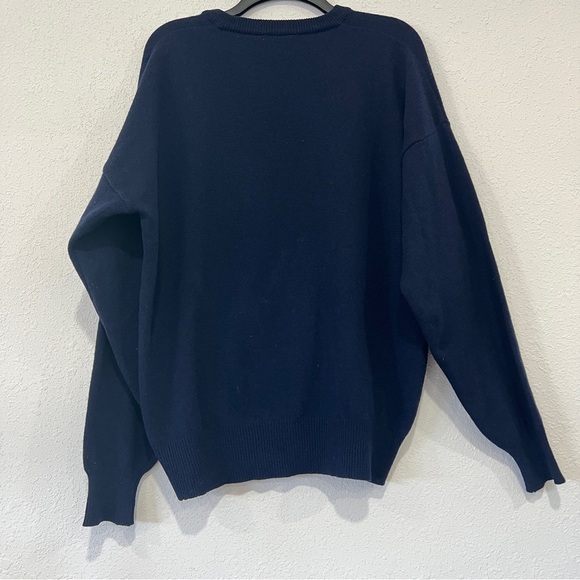 Salzgitter Stahl Mens Blue Pure New Wool Sweater Size Large - Picture 2 of 5